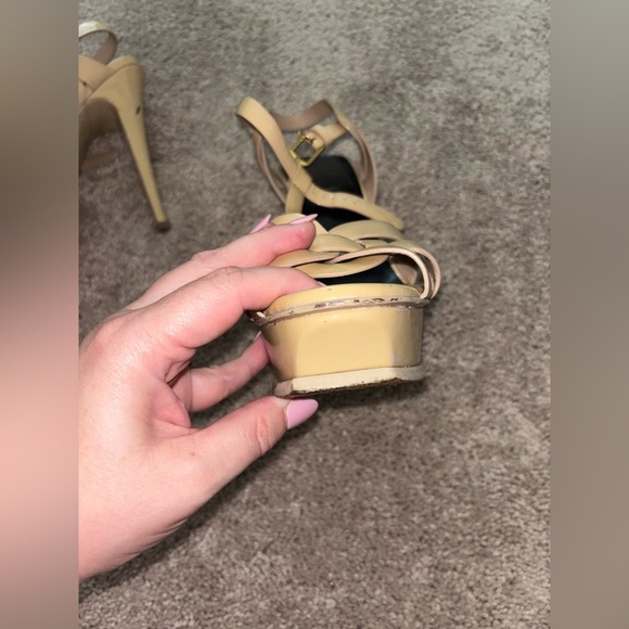 Saint Laurent Tribute, leather platform sandal - Picture 4 of 12